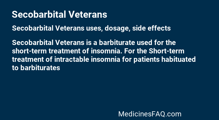 Secobarbital Veterans