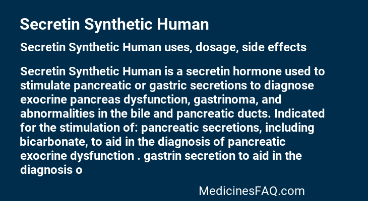 Secretin Synthetic Human