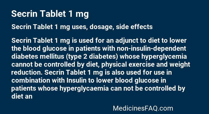 Secrin Tablet 1 mg