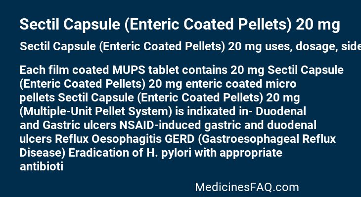 Sectil Capsule (Enteric Coated Pellets) 20 mg
