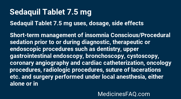 Sedaquil Tablet 7.5 mg