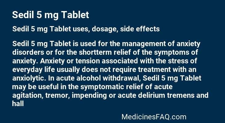 Sedil 5 mg Tablet