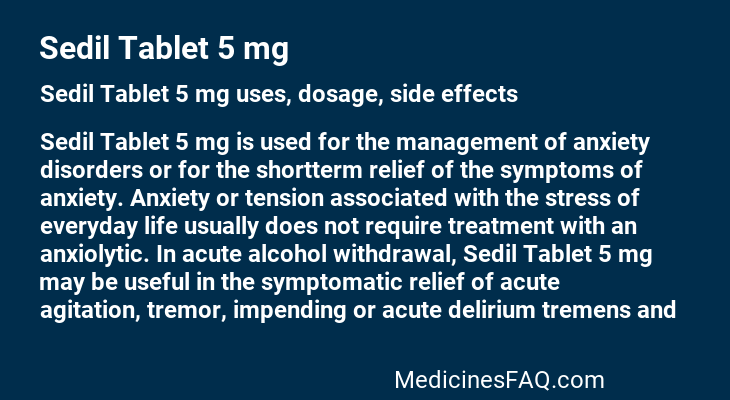 Sedil Tablet 5 mg