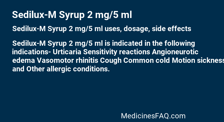 Sedilux-M Syrup 2 mg/5 ml