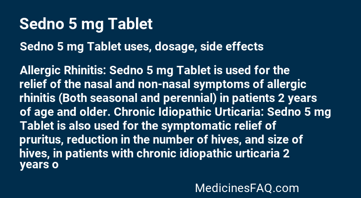 Sedno 5 mg Tablet