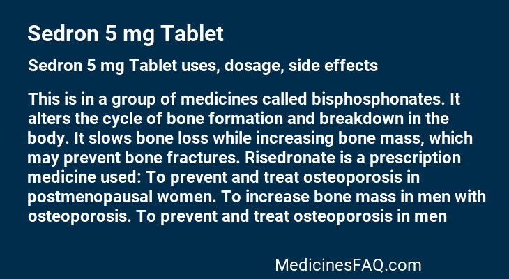 Sedron 5 mg Tablet