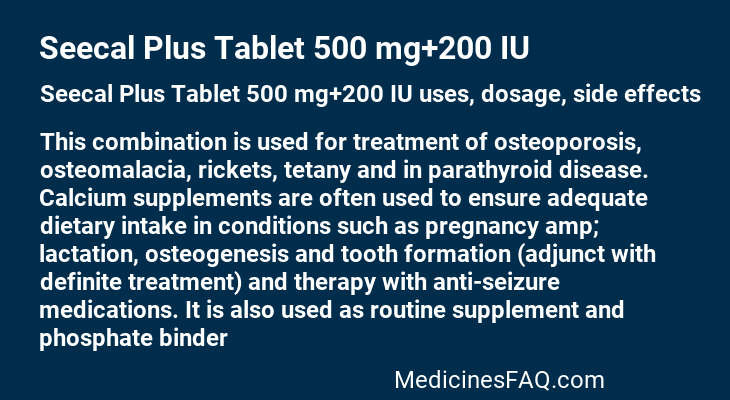 Seecal Plus Tablet 500 mg+200 IU