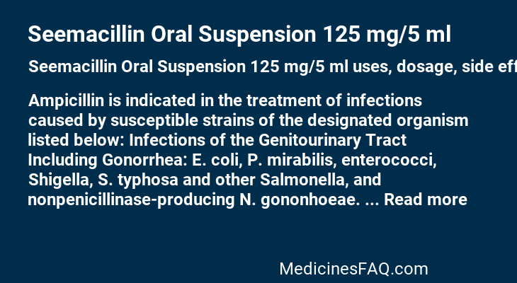 Seemacillin Oral Suspension 125 mg/5 ml