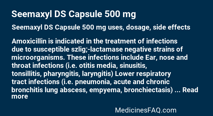 Seemaxyl DS Capsule 500 mg
