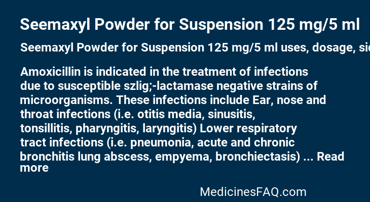Seemaxyl Powder for Suspension 125 mg/5 ml