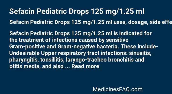 Sefacin Pediatric Drops 125 mg/1.25 ml