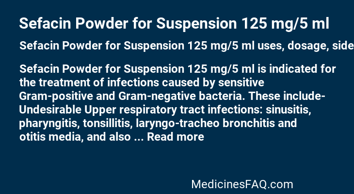 Sefacin Powder for Suspension 125 mg/5 ml