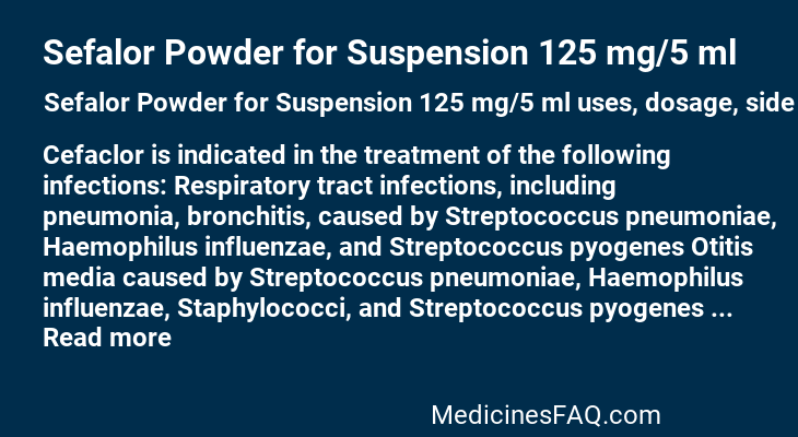 Sefalor Powder for Suspension 125 mg/5 ml