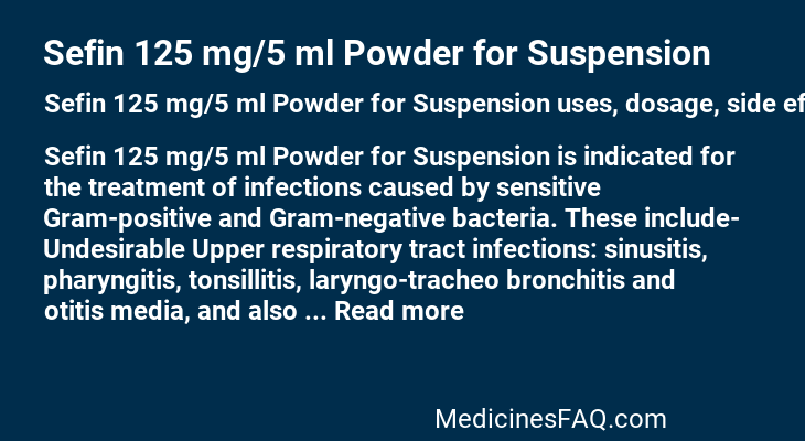 Sefin 125 mg/5 ml Powder for Suspension