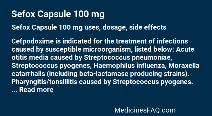 Sefox Capsule 100 mg
