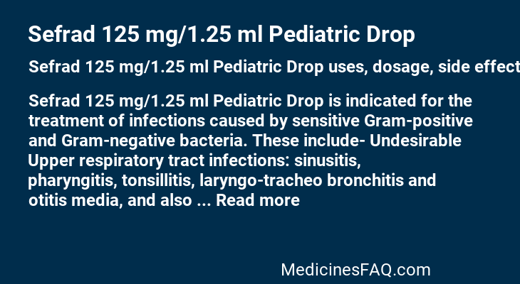 Sefrad 125 mg/1.25 ml Pediatric Drop