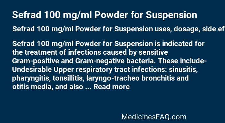 Sefrad 100 mg/ml Powder for Suspension