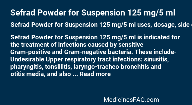 Sefrad Powder for Suspension 125 mg/5 ml