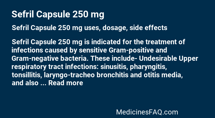 Sefril Capsule 250 mg