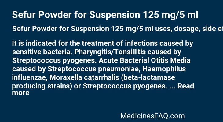 Sefur Powder for Suspension 125 mg/5 ml