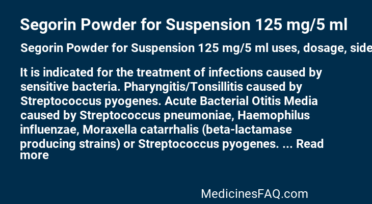 Segorin Powder for Suspension 125 mg/5 ml