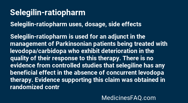 Selegilin-ratiopharm