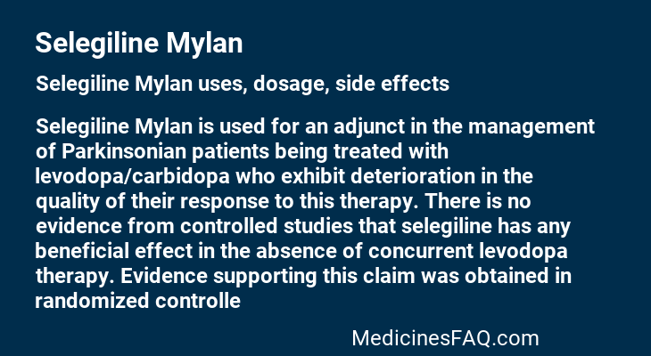 Selegiline Mylan