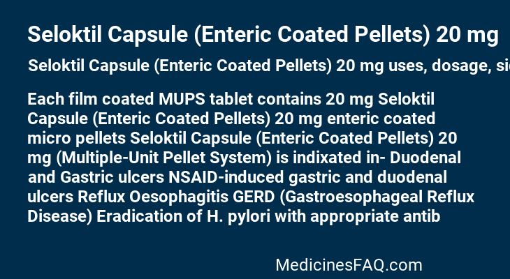 Seloktil Capsule (Enteric Coated Pellets) 20 mg