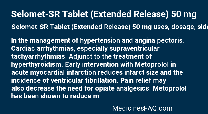 Selomet-SR Tablet (Extended Release) 50 mg