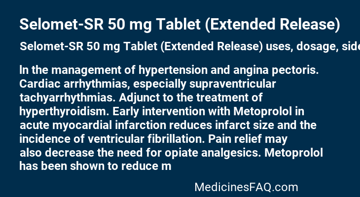 Selomet-SR 50 mg Tablet (Extended Release)