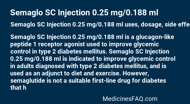 Semaglo SC Injection 0.25 mg/0.188 ml