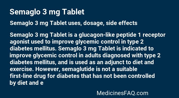 Semaglo 3 mg Tablet