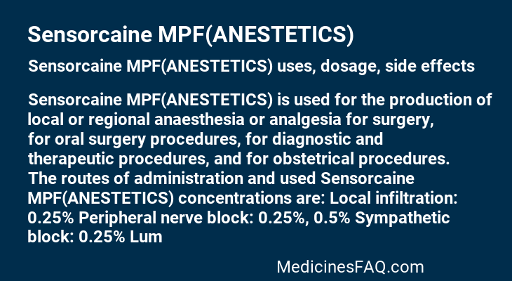 Sensorcaine MPF(ANESTETICS)