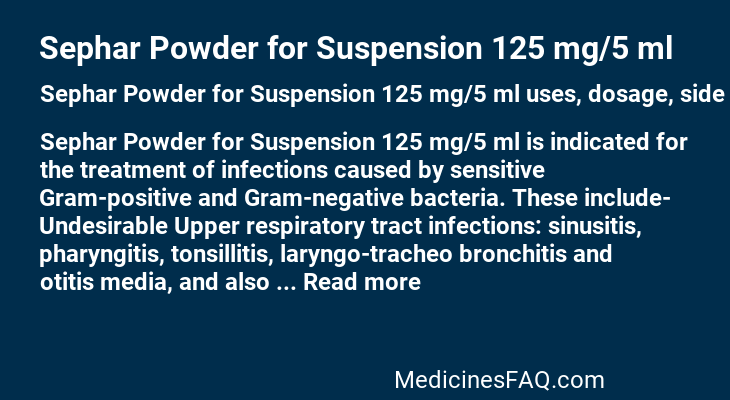 Sephar Powder for Suspension 125 mg/5 ml