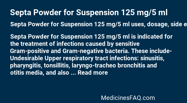 Septa Powder for Suspension 125 mg/5 ml