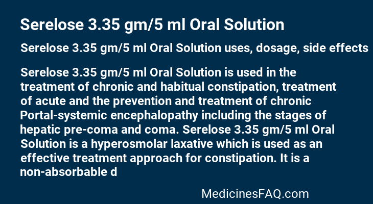 Serelose 3.35 gm/5 ml Oral Solution