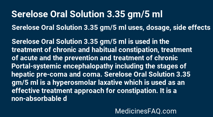 Serelose Oral Solution 3.35 gm/5 ml