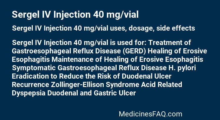Sergel IV Injection 40 mg/vial