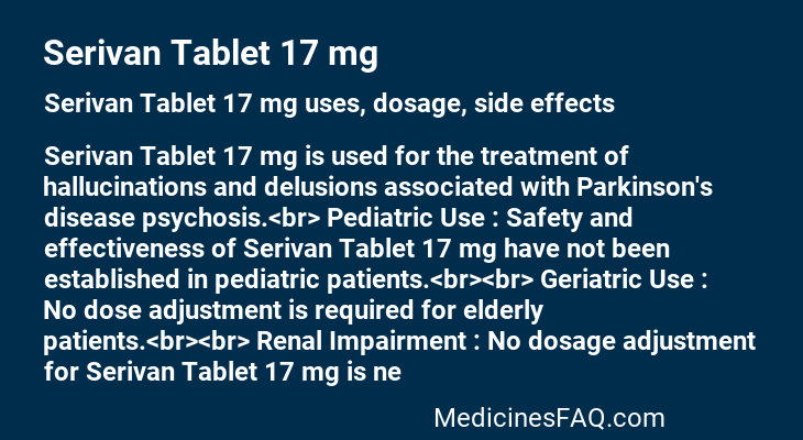 Serivan Tablet 17 mg