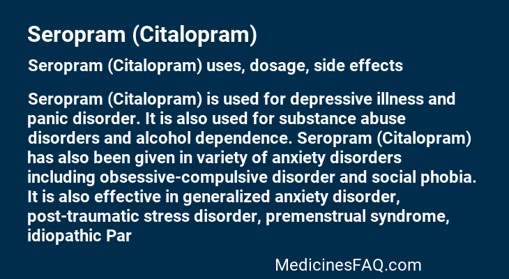 Seropram (Citalopram)