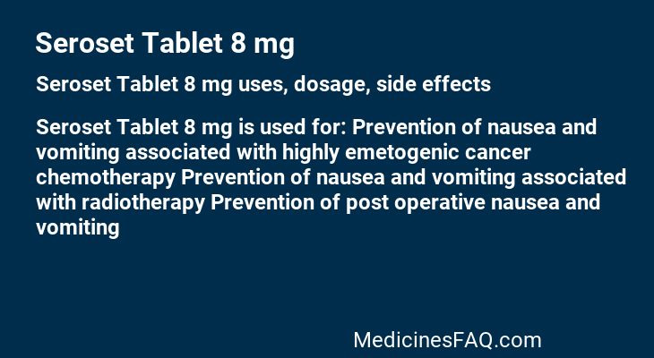 Seroset Tablet 8 mg
