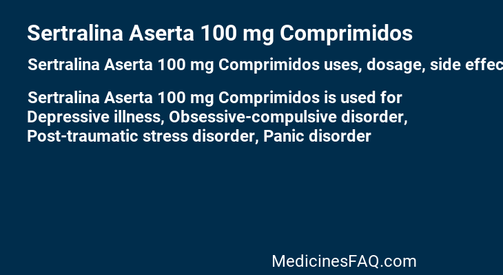 Sertralina Aserta 100 mg Comprimidos