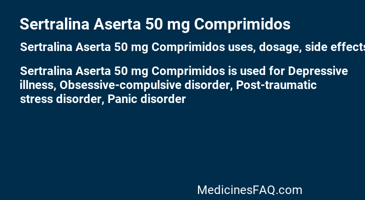 Sertralina Aserta 50 mg Comprimidos