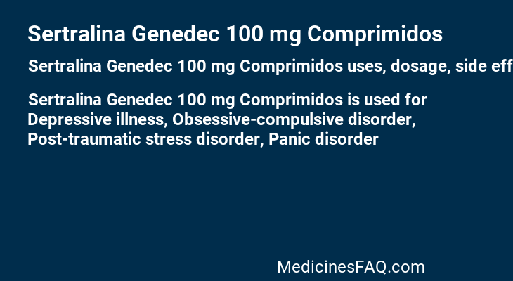 Sertralina Genedec 100 mg Comprimidos