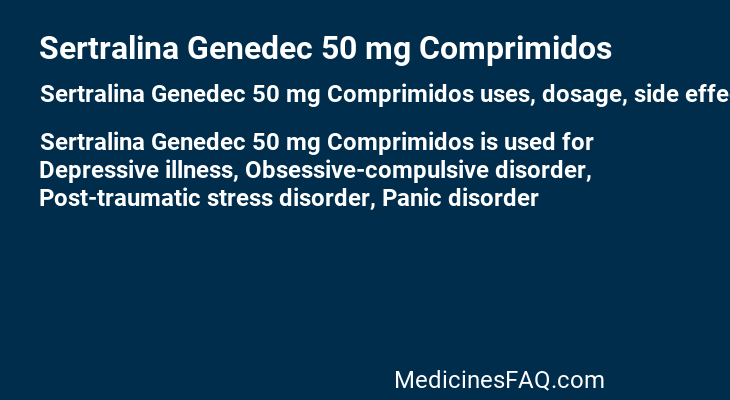 Sertralina Genedec 50 mg Comprimidos
