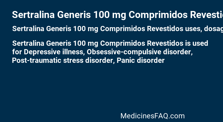Sertralina Generis 100 mg Comprimidos Revestidos