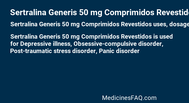 Sertralina Generis 50 mg Comprimidos Revestidos