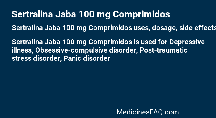 Sertralina Jaba 100 mg Comprimidos