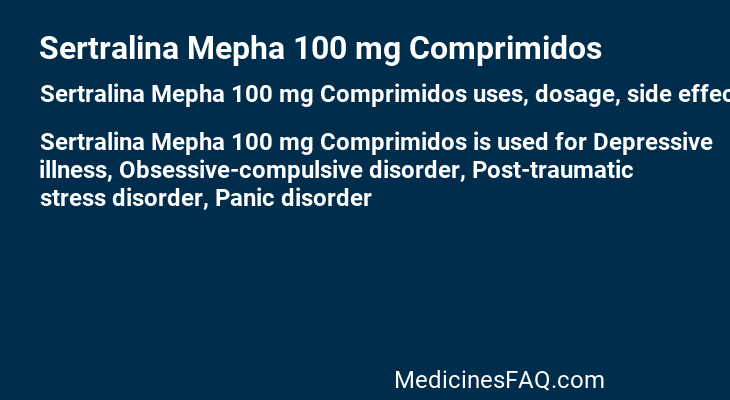 Sertralina Mepha 100 mg Comprimidos
