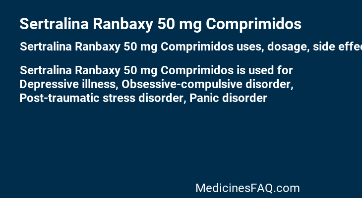 Sertralina Ranbaxy 50 mg Comprimidos
